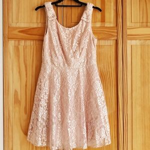 Deb Champagne Lace Sleeveless Dress